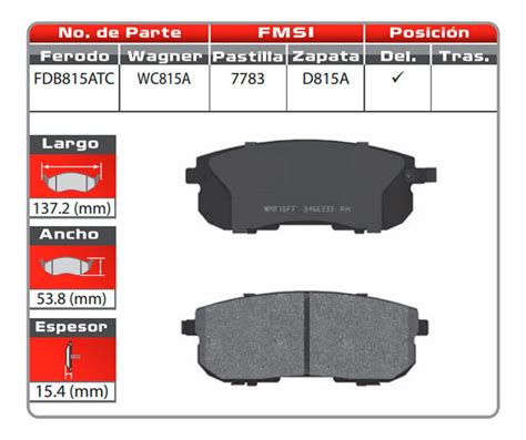 Balatas Delanteras Nissan Sentra 2013 2014 2015 Ceramica Meses Sin