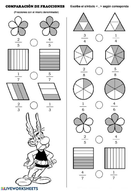 Ejercicio De Comparaci N De Fracciones Nd Grade Math Worksheets