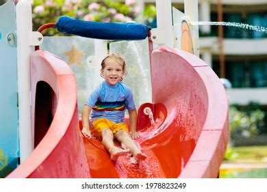 Kids On Water Slide Aqua Park Stock Photo 2268238539 | Shutterstock