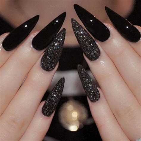 Best Black Stiletto Nails Designs For Your Halloween Ostty