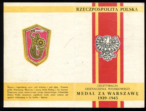 Medal za Warszawę Moskwa 1947 dla oficera Armii Czerwonej legitymacja