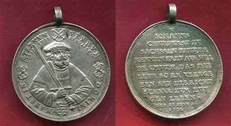 Sachsen Albertinische Linie Kurfürstentum Silberguß Medaille mit altem