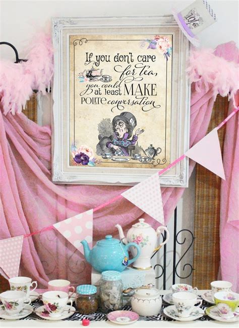 Mad Hatter Tea Party Poster Instant Download Polite Conversation