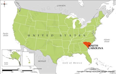 South Carolina on US Map, Where is South Carolina