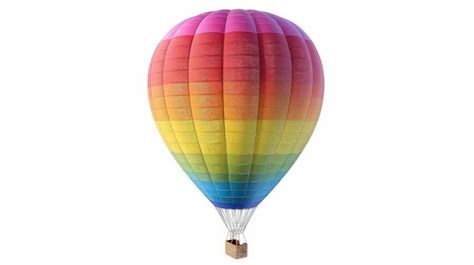 Premium Photo Rainbow Colored Hot Air Balloon Isolated On White