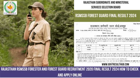 Rsmssb Forest Guard Final Result Recruitment Apply On