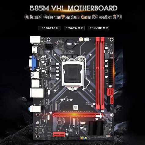 B85 Motherboard B85m Vhl Lga1150 Gigabit Ethernet Ddr3 Up To 16gb M2