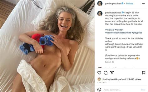 Paulina Porizkova Goes Nude Celebrates Grey Pride