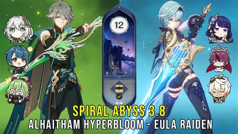 C0 Alhaitham Hyperbloom And C1 Eula Raiden Genshin Impact Abyss 3 8