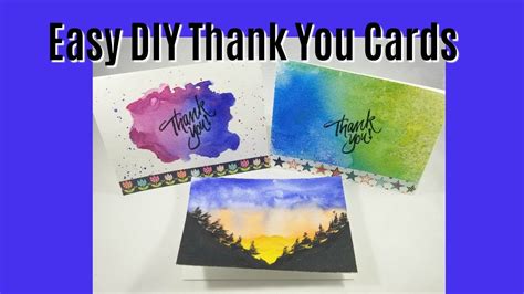 Easy Diy Thank You Cards Watercolor YouTube