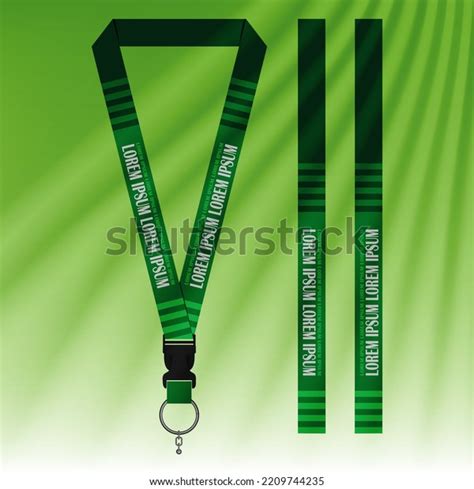 Green Lanyard Template Set All Company Stock Vector Royalty Free