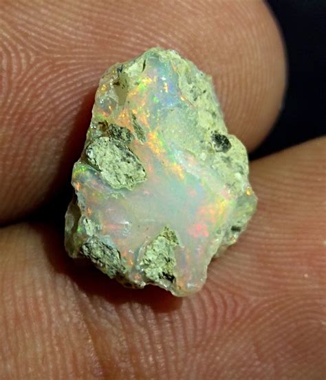 Rainbow Fire Opal Rough Gemstone Natural Ethiopian Opal Raw Etsy