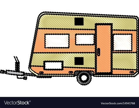 Trailer Camping Vehicle Transport Travel Vacation Vector Image