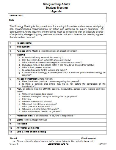 Strategy Meeting Agenda 10 Examples Format Pdf