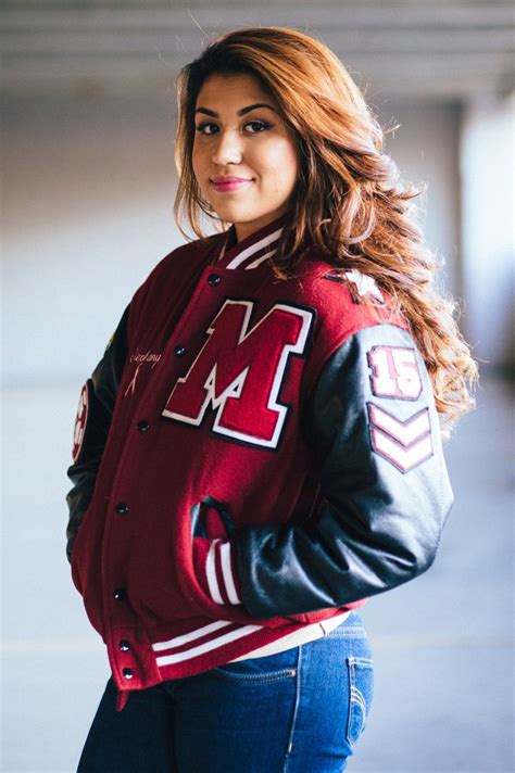 Senior Portrait Photo Picture Idea Girls Varsity Letter Jacket