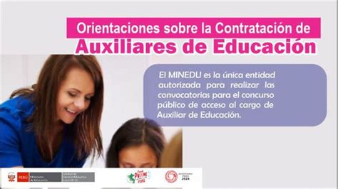 Orientaciones sobre la contratación de auxiliares de educación