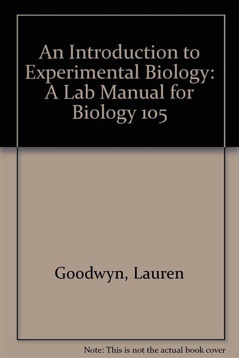 Amazon Co Jp An Introduction To Experimental Biology A Lab Manual For