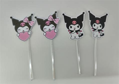 Kit P Cx Cone Milk Aplique Personalizado Kuromi Rosa Elo