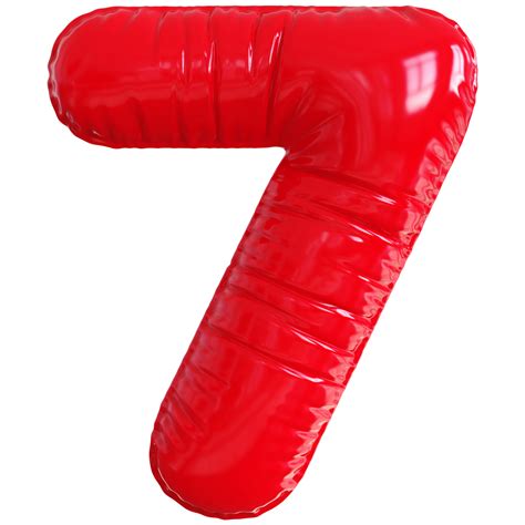 Bubble Red Number 7 36281355 Png