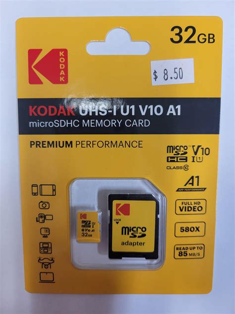 Kodak 32GB Micro SDHC Memory Card W Adapter