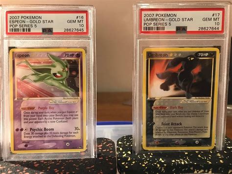 Pokemon Tcg Pop Series 5 Espeon And Umbreon Gold Star Psa