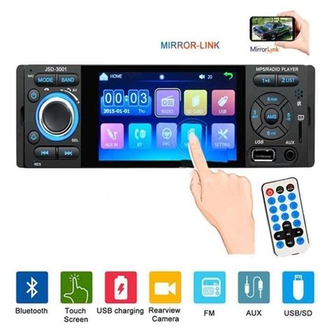 4 1 pouces Autoradio Stéréo HD Bluetooth mains libres voiture lecteur