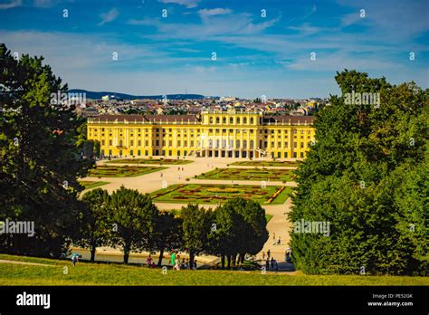 Park of 18th century imperial austrian schönbrunn palace in vienna