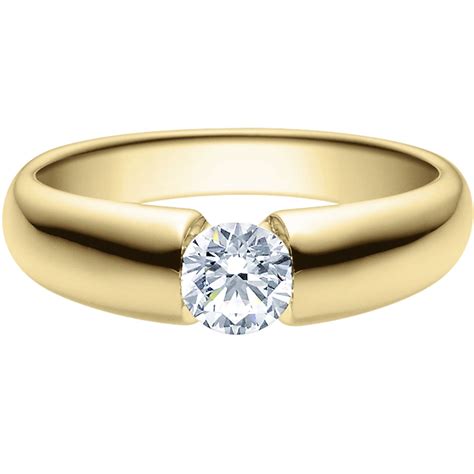 Spannring Aus Gelbgold Mit 0 5 Ct Brillanten Und GIA Zertifikat