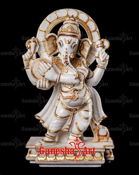 AHMEDABAD White Marble Ganesha Statue GN 1033 Size 1 Feet To 6 Feet