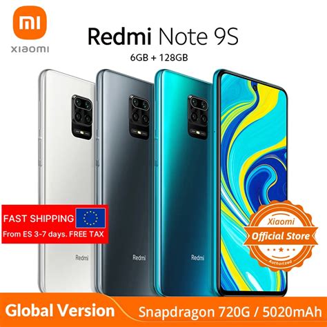 Xiaomi redmi nota 9s 6 gb 128 gb versão global nota smartphone 9 s