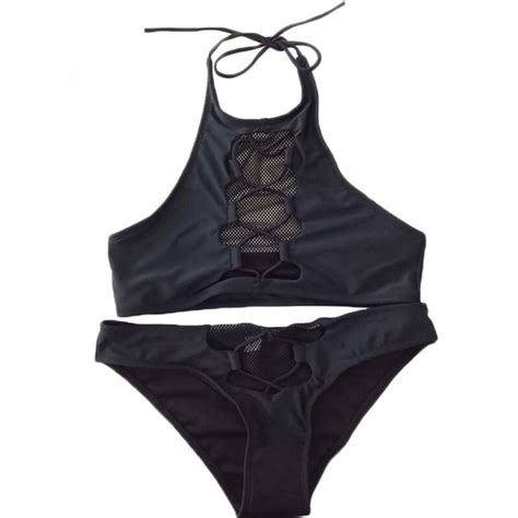 Swim Sport Mesh High Neck Bikini Swim Set Poshmark