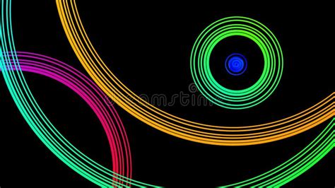 The Black Background is Combined with Colorful Curved Lines Stock ...