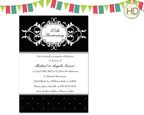 Anniversary Party Invitation Dinner Party by HDInvitations on Etsy