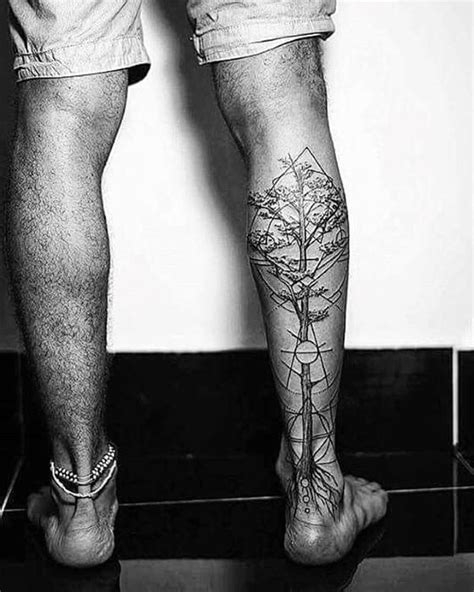 50 Geometric Leg Tattoos For Men Masculine Design Ideas