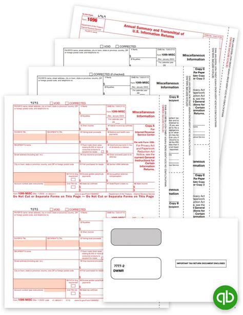 Quickbooks 1099 Misc Forms And Envelopes Sets Discounttaxforms