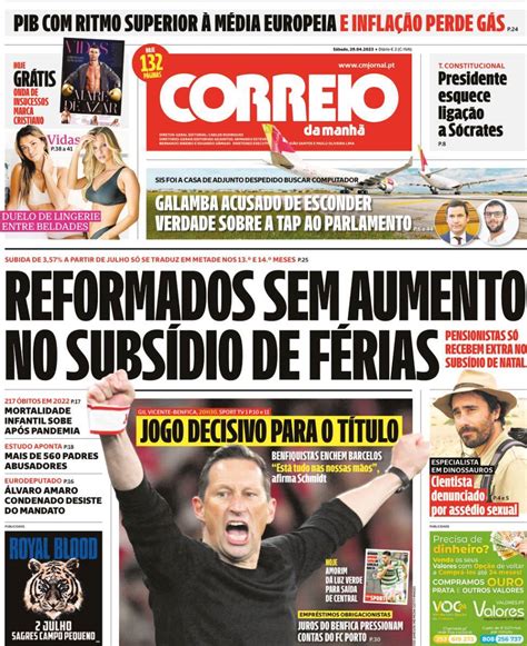 Capa Correio Da Manh Abril Capasjornais Pt