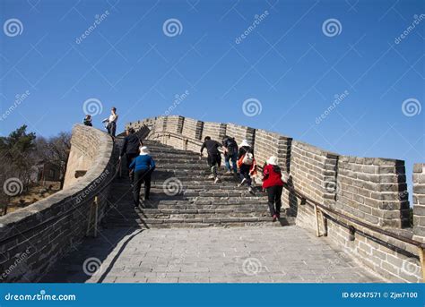 Asia Chinese, Beijing, the Badaling Great Wall, Spring Scenery ...