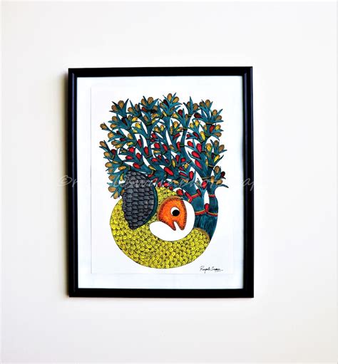 GOND FISH PAINTING: Indian Gond Art Fish Watercolor Folk | Etsy India