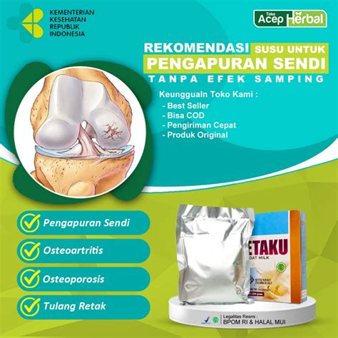 Jual Obat Pengapuran Sendi Osteoartritis Osteoporosis Tulang Retak