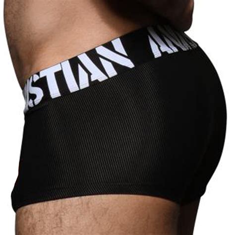 Andrew Christian Almost Naked Power Rib Trunks Black Inderwear