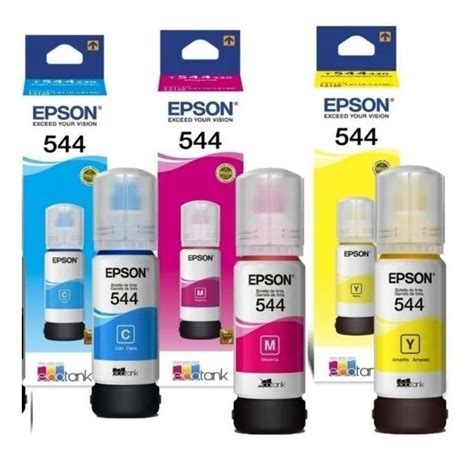 Kit 3 Tintas Epson T544 Ecotank T544 L3110 L3150 L5190 Meses Sin