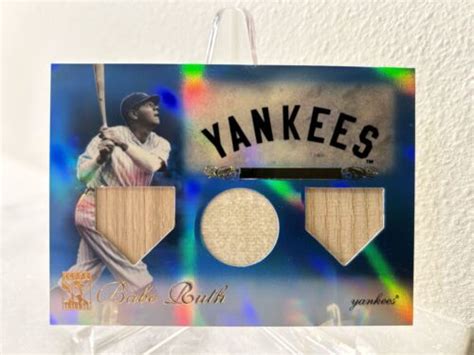 Babe Ruth Dual Jersey Bat Game Used Worn Material Patch Threads