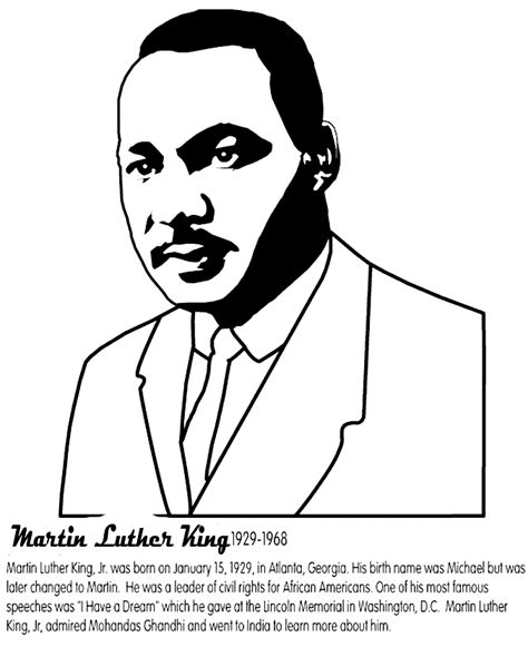 Martin Luther King Jr Coloring Pages Printable For Free Download