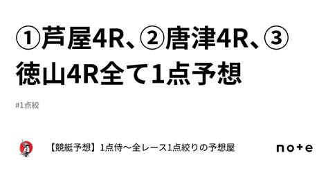 ⚔️①芦屋4r、②唐津4r、③徳山4r⚔️全て1点予想⚔️｜【競艇予想】1点侍～全レース1点絞りの予想屋