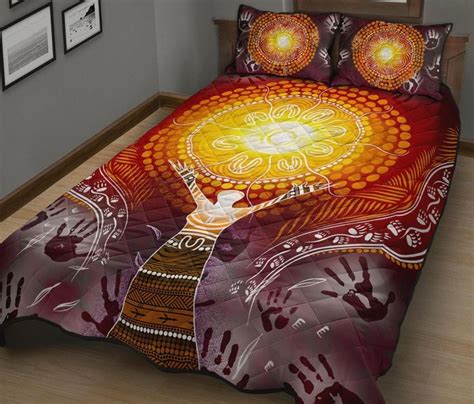 AIO Pride Aboriginal Quilt Bed Set Indigenous NAIDOC Week Because Of