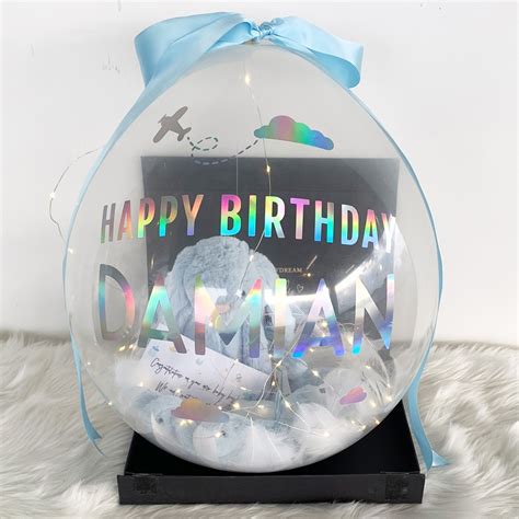 Personalised Name Plain Gift Balloon Inch Clear Design Airplane