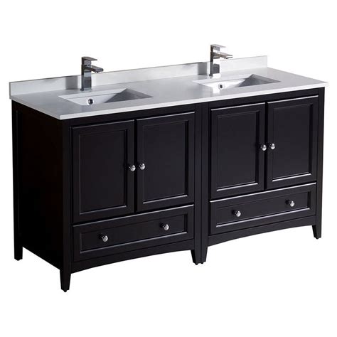 Fresca Oxford Espresso Double Sink Bathroom Cabinets With Top And