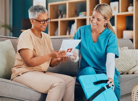 Premium Photo Healthcare Home Visit And Woman With Doctor On Sofa Or Doctors Visit In House