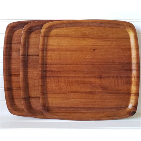 Vintage Teak Wood Trays Selandia Teakwood Designs Mid Century Modern