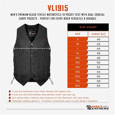 Vance Vl1915 Mens Black Textile Ten Pocket Motorcycle Vest Team Motorcycle